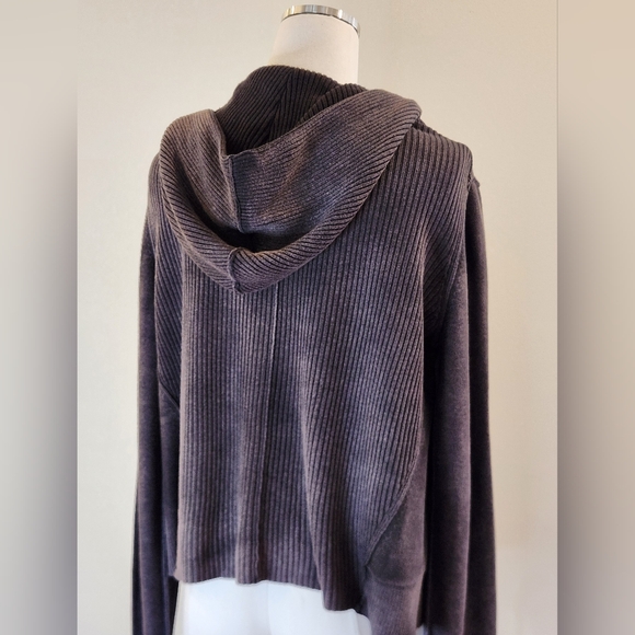 New! || FREE PEOPLE || Tyler Drape Moto hoodie, sweatshirt, cardigan, size S - Picture 9 of 11